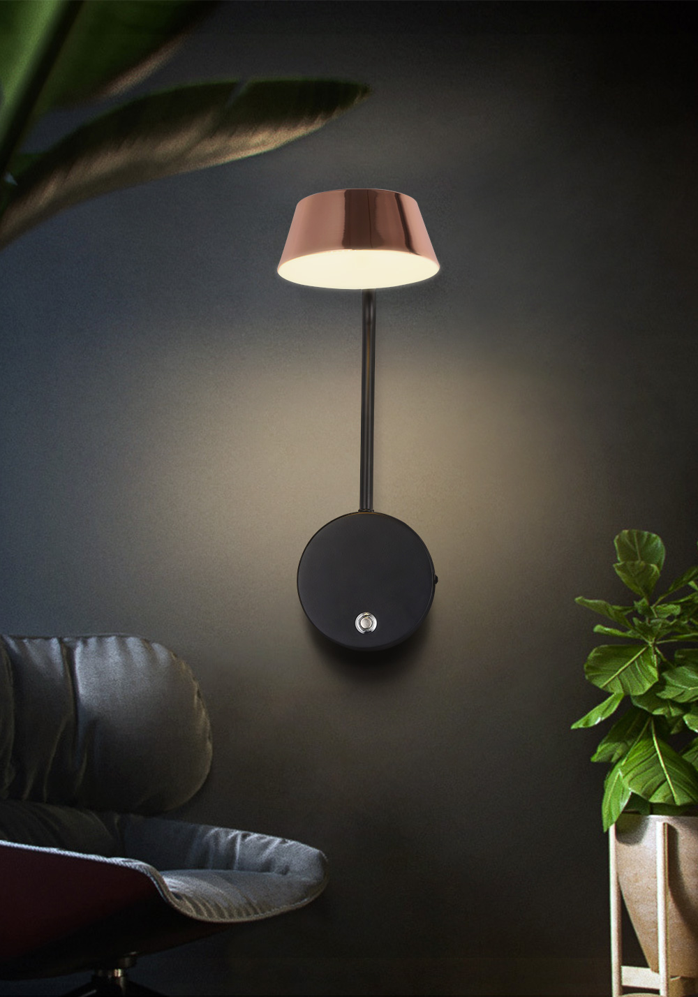 Nordic Bedside Wall Lamp Indoor Modern 8W Adjustable Led Wall Light For Bedroom