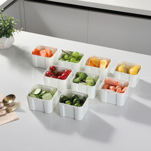 Plateau de service divisé avec couvercle et poignée Boîte à snackle à 9 compartiments Conteneur de charcuterie Plateaux à snacks portables pour légumes - Product Image 5