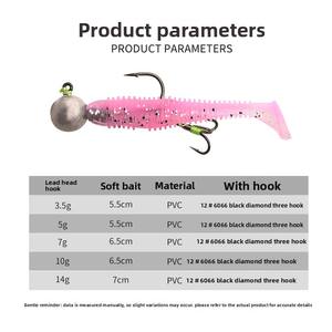 Señuelo de pesca biomimético de cola en T de largo alcance para lubina de Weihai, cebo artificial suave para pesca en todo tipo de aguas - Product Image 5