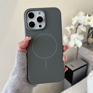 เคสโทรศัพท์ซิลิโคนเหลวระบบแม่เหล็กสำหรับ <span class=keywords><strong>iPhone</strong></span> 12 13 <span class=keywords><strong>14</strong></span> 15 16 17 Pro Air เคสนิ่มชาร์จแบบไร้สาย - Product Image 6