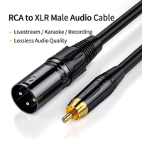 Cable de Audio Profesional RCA Macho a XLR Hembra, Chapado en Oro, 24AWG OFC, Doble Blindaje de PVC, para Estudio, Monitor de Computadora, Amplificador
