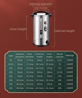 Caldera de agua eléctrica Urm 45 litros comercial aislamiento térmico Hervidor eléctrico de acero inoxidable café dispensador de agua caliente