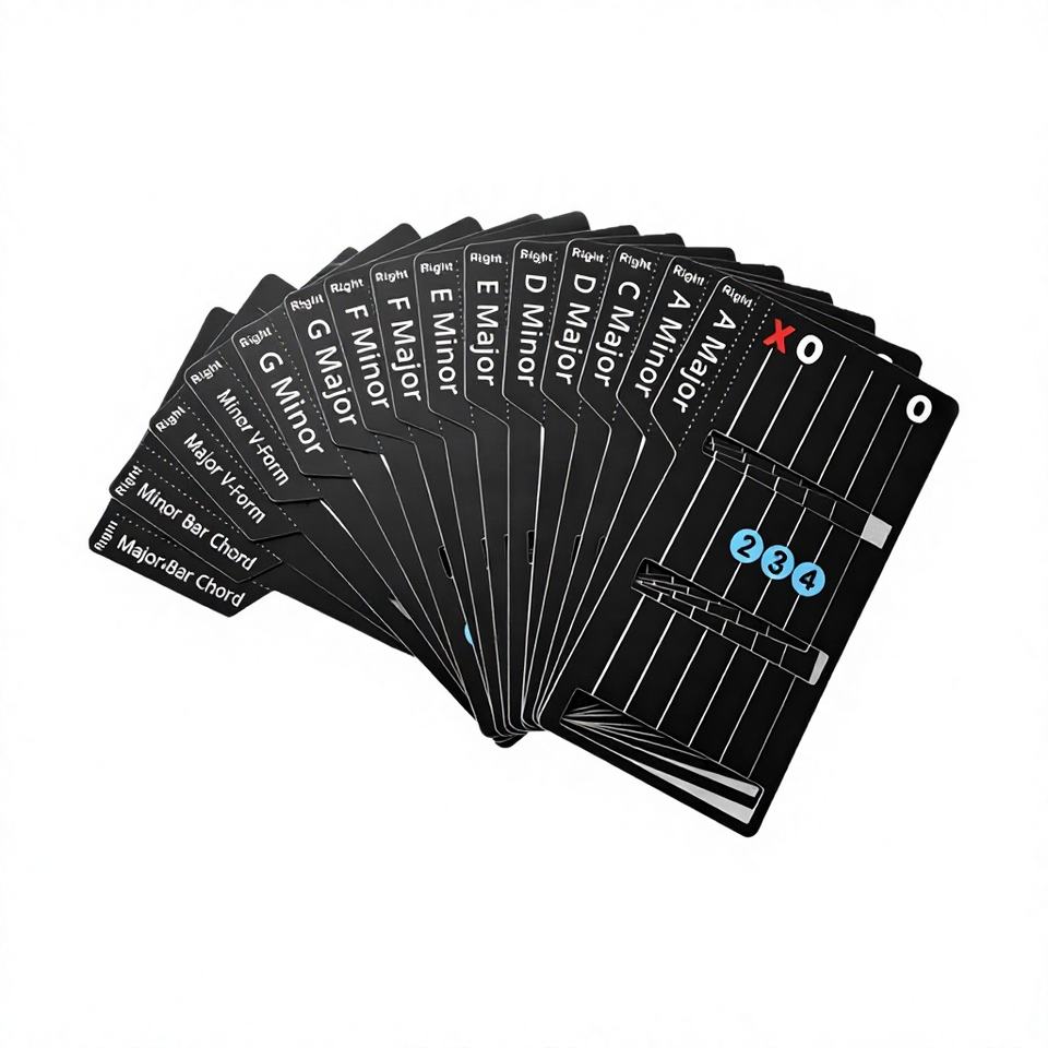 Guitar Chord Cards Beginner Fretboard Study Deck Music Learning Cards ...