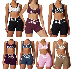 Nouveau Yoga soutien-gorge Fitness Shorts ensemble taille haute <span class=keywords><strong>croisé</strong></span> conception Fitness sport Yoga pantalon Offres Spéciales Yoga Fitness vêtements <span class=keywords><strong>costume</strong></span> - Product Image 1
