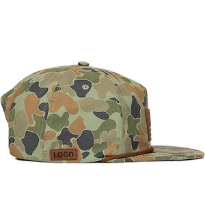 Gorra de Camionero de 5 Paneles con Visera Plana, Diseño de Parche de Cuero Personalizado con Logotipo OEM, Gorras de Poliéster, Gorra Clásica con Cierre a Presión y Logotipo Bordado - Product Image 3