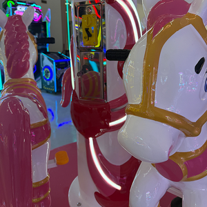 Manège pour enfants <span class=keywords><strong>YOYO</strong></span> GAME à 3 places, mini carrousel à monnayeur en fibre de verre pour aire de jeux intérieure à domicile et centre commercial - Product Image 2