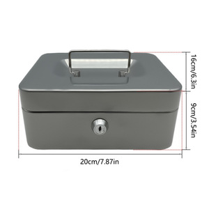Coffre-fort moyen avec tiroir à monnaie, petite boîte de sécurité avec serrure à clé, tiroir-caisse - Product Image 2