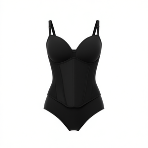 ชุดว่ายน้ำวันพีซไซส์ใหญ่ ควบคุมหน้าท้อง ชุดชายหาดแบบอนุรักษ์นิยม เซ็กซี่ โมโนกินี สีดำ ไซส์ 40-46 - Product Image 2