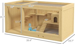 Gabbia Multistrato per Piccoli Animali come Criceti Nano, Centro Attività con Vassoio Estraibile, Altalene, Bottiglia d'Acqua, Scala, Tetto Apribile - Product Image 6
