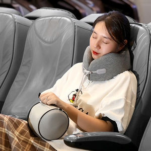 100% bantal perjalanan busa memori murni penting untuk pesawat mobil perjalanan kantor Napping berkemah disesuaikan bahan katun Logo - Product Image 3