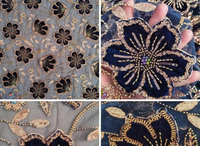 Dernière Nouveauté : Tissu de Luxe Brodé de Paillettes et Perles de Bolivie, Dentelle Française Faite Main de Haute Qualité pour Mariage ou Soirée