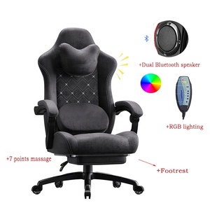 Chaise de Gaming 2026 Haut de Gamme à Dossier Haut, en Tissu Respirant, avec Massage Vibrant Chauffant et Support Lombaire Chauffant - Product Image 1
