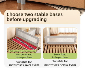 New Foldable Baby <b>Bed</b> <b>Rail</b> with U-Shaped Base, Drill-Free Installation, Adjustable Height Anti-Fall Safety <b>Guard</b> for Crib & <b>Bed</b> - Product Image 6