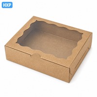 Boîte alimentaire personnalisée en kraft avec fenêtre transparente, emballage à emporter en carton ondulé