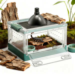 Umweltfreundliches Neues Faltbares Reptilien-Terrarium mit Belüftungsgitter Fütterungsbox ABS Acryl für Spinnen und Eidechsen - Product Image 1