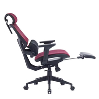 Chaise de bureau ergonomique de haute qualité en contreplaqué classique avec appui-tête entièrement en maille, design moderne et contemporain, roulettes pivotantes
