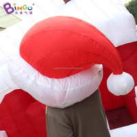 Grand chapeau de Père Noël gonflable rouge personnalisé, chapeau de Noël gonflable géant pour la décoration des centres commerciaux pendant les fêtes