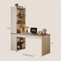 Bureau d'angle, table combinée avec étagère et bibliothèque, table de dressing et d'écriture pour chambre, table d'ordinateur d'angle, usage domestique
