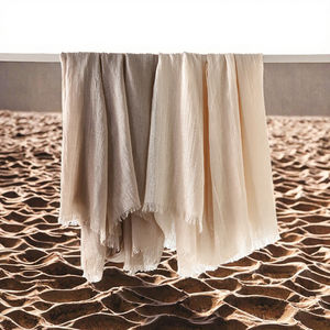 Écharpes et châles d'été en coton et lin de couleur unie pour femmes - Séchage rapide, multifonctionnels, pour voyages en extérieur (vente en gros) - Product Image 3