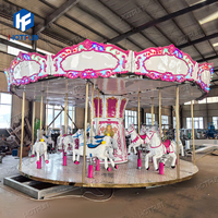 Manège à 16 places rose antique avec remorque pour équipement de parc d'attractions Luna Park