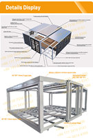 Maison conteneur préfabriquée moderne de luxe certifiée CE, maison modulaire de 20 pieds pour jardin, maison ADU extensible
