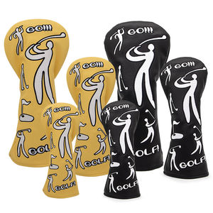 Housse de tête de club de golf en cuir synthétique de qualité supérieure, prix d'usine, logo brodé personnalisé, pour driver et fairway wood - Product Image 2