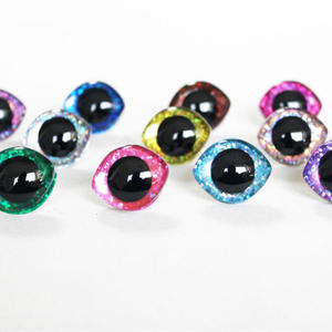 Ojos de seguridad ovalados 3D con purpurina para tejer a ganchillo con arandelas - Product Image 3