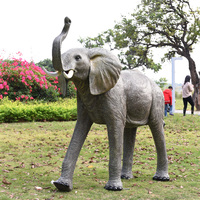 Sculpture d'éléphant en résine pour décoration de jardin, 1 pièce, 120x47x146cm, Sculpture d'animal grande taille