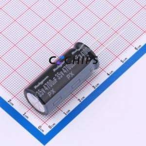 Condensador Electrolítico de Aluminio de Orificio Pasante 35PX4700MEFC16X35.5, D16xL35.5mm 4700uF 20% 35V 2.1505A-10kHz - Product Image 1
