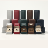 Coffret à bijoux en cuir PU DIGU, logo personnalisé, finition dorée élégante, doublure en tissu suédé, boîte cadeau pour bague, collier, bracelet