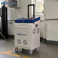 Machine de nettoyage au laser à fibre HJZ LASER 300W, refroidissement par eau/air pour surfaces en bois/métal, élimination de la rouille, des taches d'huile, fonctionnement facile