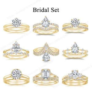 Saygılı radyant kesim moissanit yüzük Lab yetiştirilen elmas altın tedarikçisi 975 10K 14K 18K radyant Moissanite nişan yüzükleri - Product Image 4