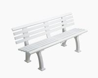 Banc d'extérieur en PVC robuste, fabrication directe usine, capacité 500 lbs, 200 cm, pour jardin, patio, véranda, parcs publics et terrains de sport