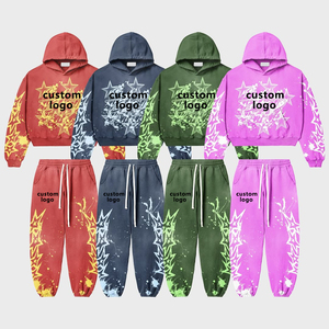 Survêtements amples et décontractés à rayures avec logo personnalisé OEM, coupe sport, jambe large, 100 % coton imperméable - Product Image 1