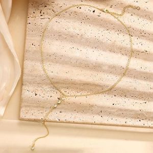 Venda quente Cadeia Longa Banhado A Ouro Y-shaped Gota Colar Pingente, Pérola Frisada Em Camadas Colar Simples Jóias para Casamento Prom - Product Image 1