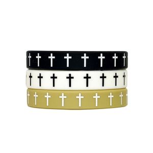 Bracelet en silicone à motif croix religieuse pour événements et fêtes, personnalisable avec logo - Product Image 6