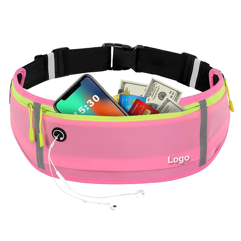 Custom Slim Running Belt Fanny Packs Waist Pack Runners Bag Money Belt Phone Holder for Running Sports