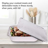25 récipients en aluminium jetables avec couvercles, idéaux pour la cuisson, la préparation et le stockage des aliments, rectangulaires argentés