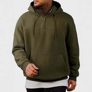 Nuova <span class=keywords><strong>Felpa</strong></span> con Cappuccio di Alta Gamma per l'Autunno, Realizzata in Pile, Design Digitale Tinta Unita, Giacca Casual da Uomo con Doppia Piega - Product Image 3