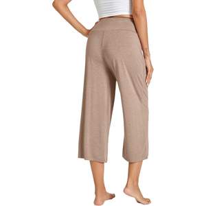 Pantalon Capri en Viscose de Bambou Personnalisé pour Femme, Coupe Ample, Tricot Doux, Idéal pour la Détente et le Sommeil, Tailles S à XXL - Product Image 3