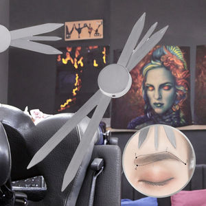 Compas de microblading en acier inoxydable, règle de mesure pour le positionnement des sourcils, accessoire de maquillage permanent, conception de sourcils dorée - Product Image 3