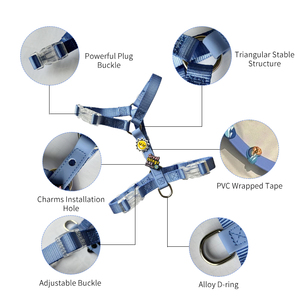 Arnés para perros y gatos de alta resistencia ajustable de lujo con logotipo personalizado de diseñador al por mayor con dijes - Product Image 2