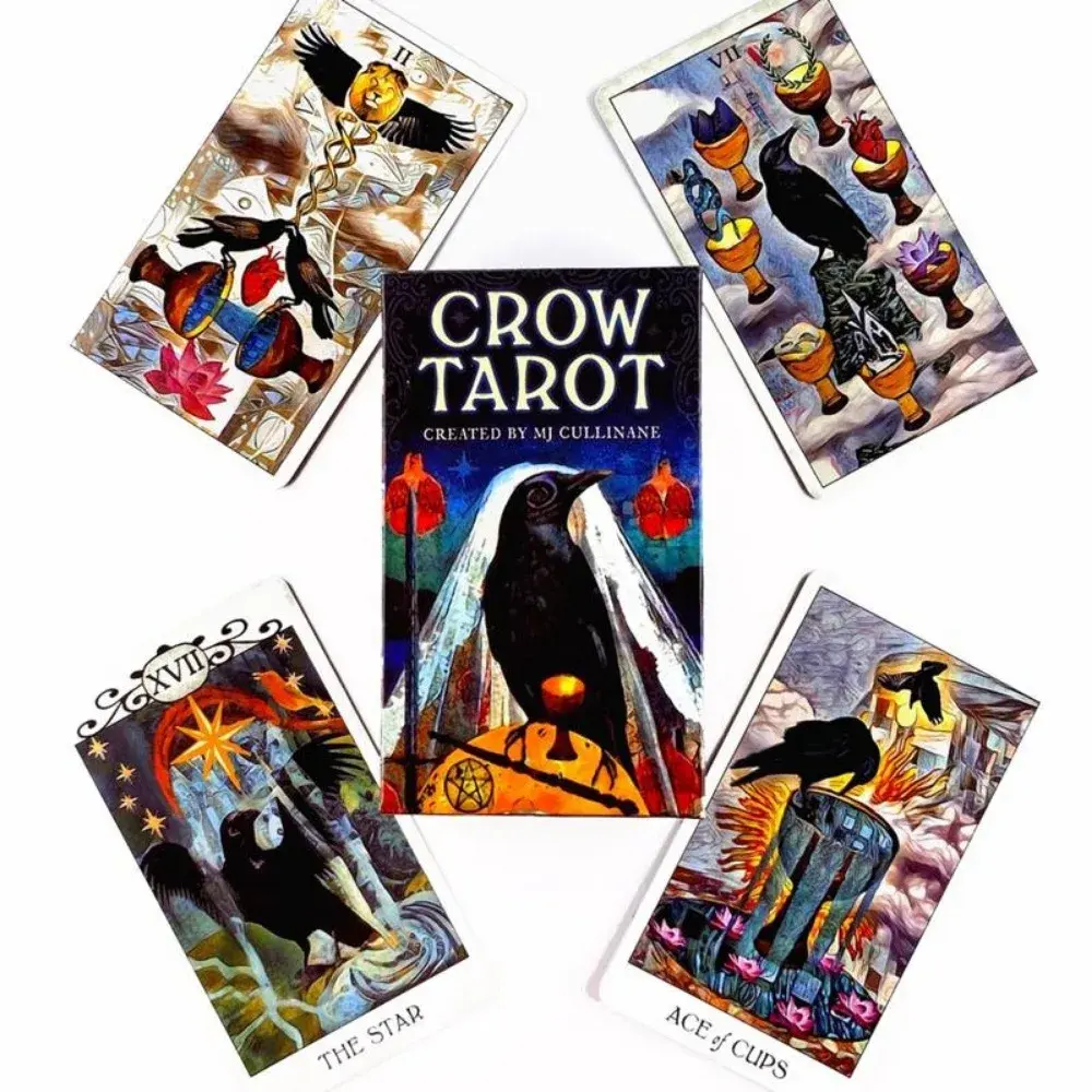 Offres Spéciales Corbeau Tarot Oracle Card Fate Divination Prophecy Card Family Party Game Tarot 78 Card Deck PDF Guide