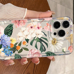 Cover per Cellulare in TPU Trasparente con Stampa Floreale Bianca per <span class=keywords><strong>iPhone</strong></span> X Xr <span class=keywords><strong>Xs</strong></span> 11 12 13 14 15 16 17 18 Pro Max - Product Image 5
