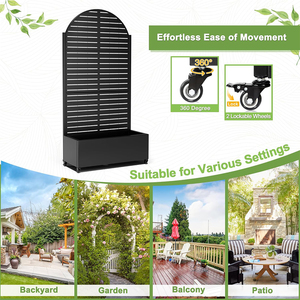 <span class=keywords><strong>Jardinière</strong></span> en métal en forme d'arc avec roues, bac à <span class=keywords><strong>plantes</strong></span> avec écran d'intimité pour <span class=keywords><strong>plantes</strong></span> <span class=keywords><strong>grimpantes</strong></span>, potager surélevé avec treillis - Product Image 5