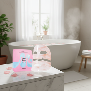 Mamonde Flora Glow Rose Marble Mask Good Quality Facial Masks 1ea Pack - Product Image 3