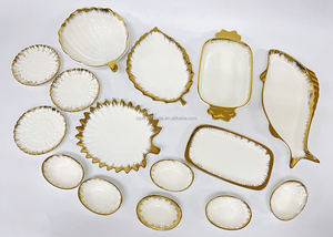 Qiaozhao — assiettes de table en <span class=keywords><strong>porcelaine</strong></span> personnalisées, bol de Stock en <span class=keywords><strong>porcelaine</strong></span>, assiettes de Restaurant en céramique, à bord doré - Product Image 4
