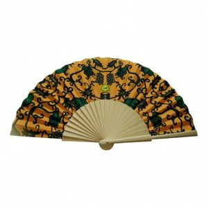 Direct Sales Customized 23cm Wooden Folding Fan with Cloth Surface Novelty Advertising <b>Cooling</b> Gift Hand Fan Promotion - Product Image 5