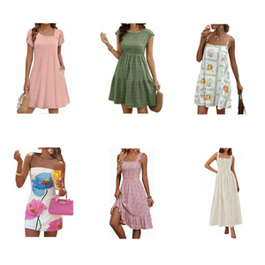 Robes d'été décontractées pour femmes, lot en gros assorti, motifs et couleurs variés sélectionnés aléatoirement, balles d'exportation en entrepôt - Product Image 2