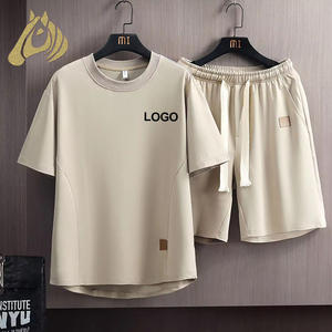 Completo Sportivo Casual da Uomo di Tendenza Estate 2025: T-shirt Oversize Traspirante a Maniche Corte e <span class=keywords><strong>Pantaloncini</strong></span> Larghi - Product Image 1